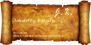 Jakabffy Károly névjegykártya