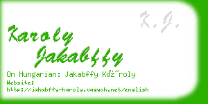 karoly jakabffy business card